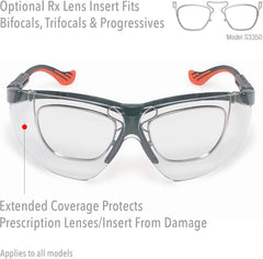 HONEYWELL Honeywell S3300HS Uvex Genesis XC Safety Glasses Black Frame Clear Lens HydroShield Anti-Fog