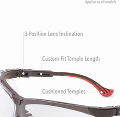 HONEYWELL Honeywell S3300HS Uvex Genesis XC Safety Glasses Black Frame Clear Lens HydroShield Anti-Fog