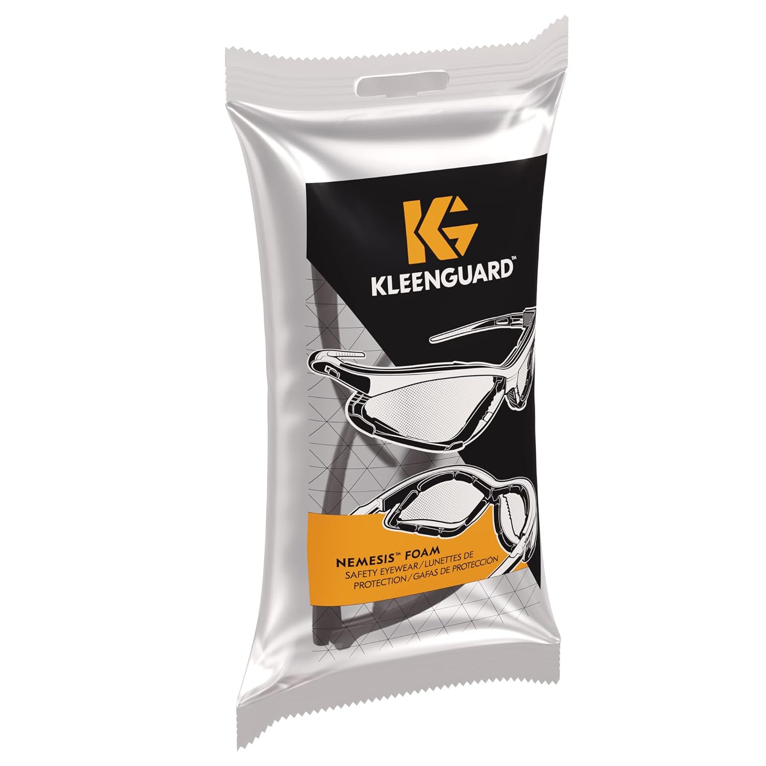 KLEENGUARD Kleenguard 65335 V30 Nemesis Foam Safety Glasses Clear Lenses Black Frame 12 Pack