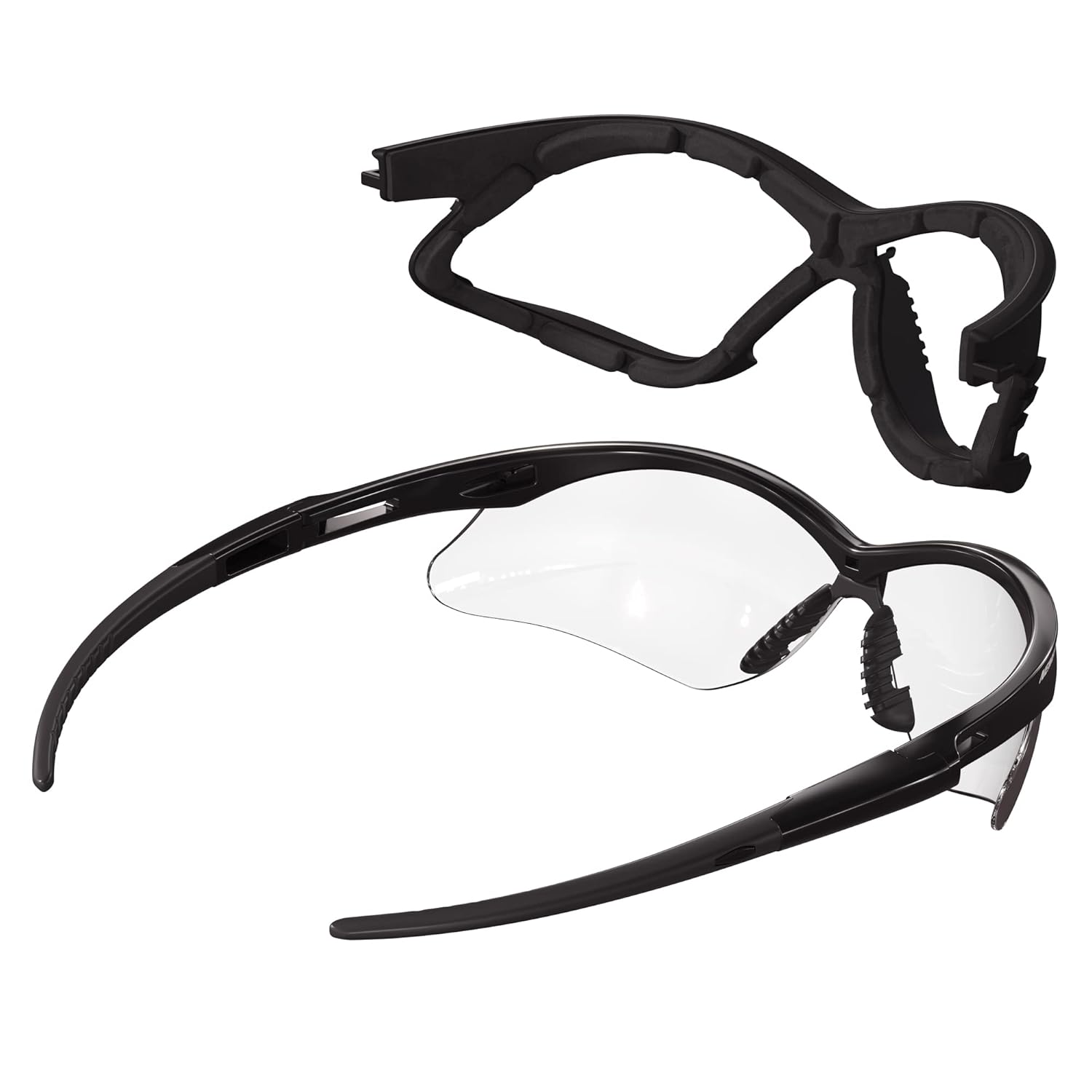 KLEENGUARD Kleenguard 65335 V30 Nemesis Foam Safety Glasses Clear Lenses Black Frame 12 Pack