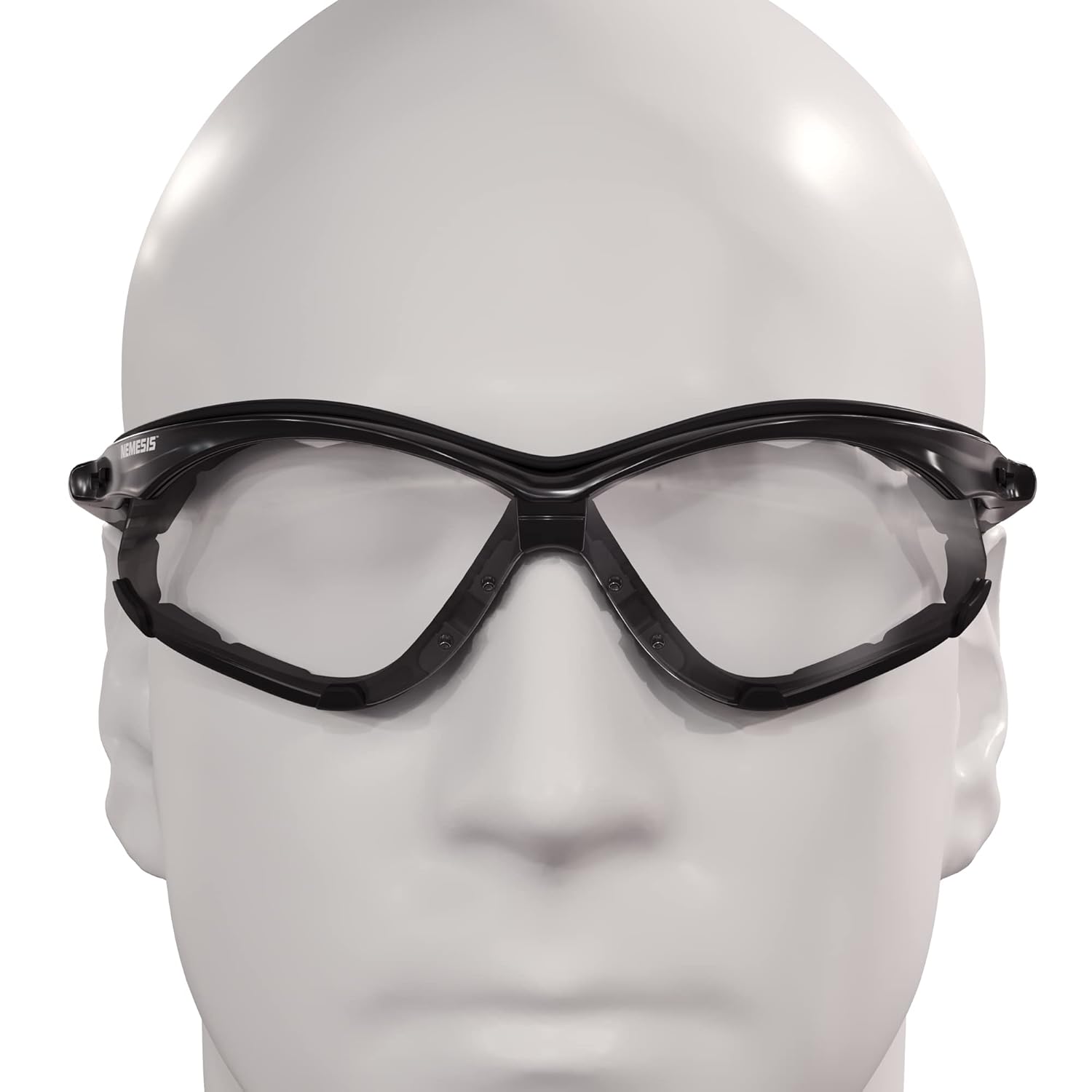 KLEENGUARD Kleenguard 65335 V30 Nemesis Foam Safety Glasses Clear Lenses Black Frame 12 Pack