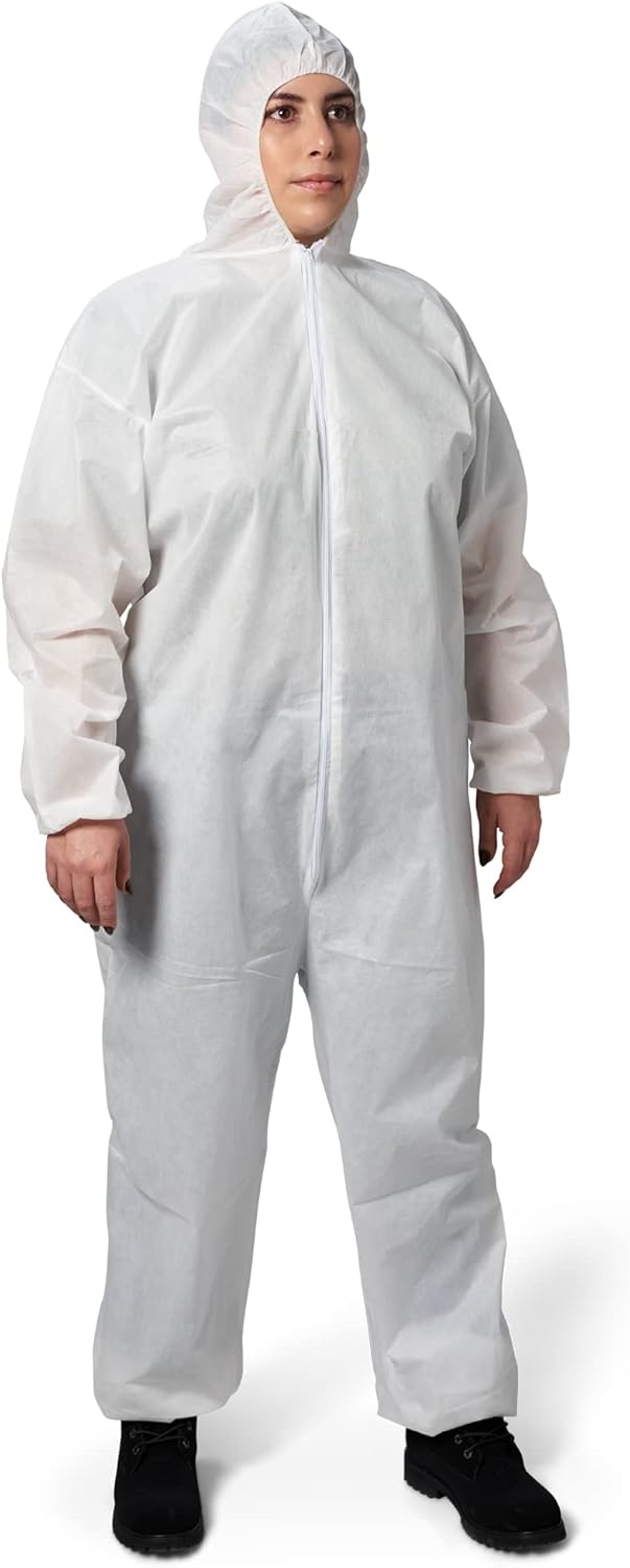 KLEENGUARD KleenGuard 68971 Unisex Industrial Lightweight Coveralls Non-Hazardous Particulate Protection White Medium (Qty 50)