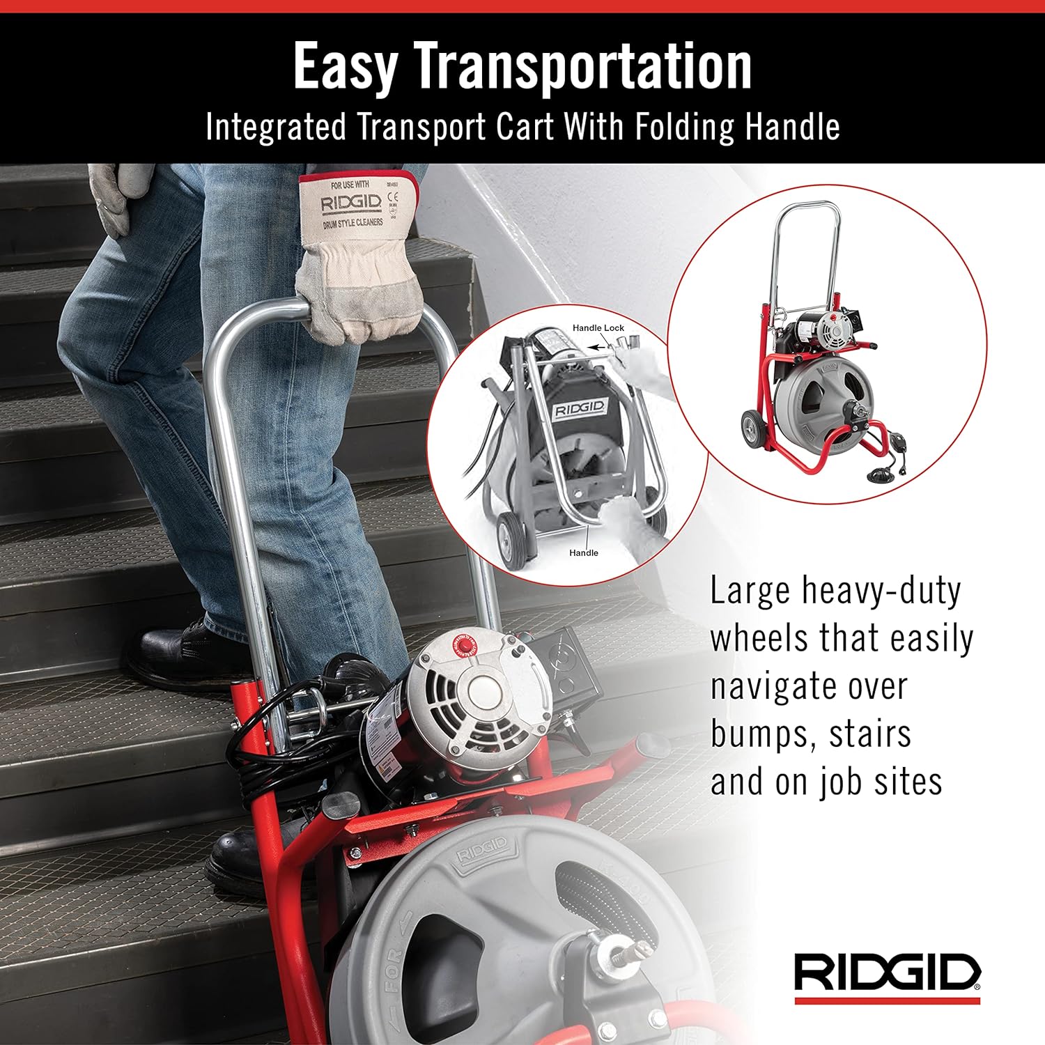 RIDGID Ridgid 26998 Model K-400 Drain Cleaning 120-Volt Drum Machine Kit with C-45IW 1/2 x 75 Cable