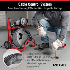 RIDGID Ridgid 26998 Model K-400 Drain Cleaning 120-Volt Drum Machine Kit with C-45IW 1/2 x 75 Cable