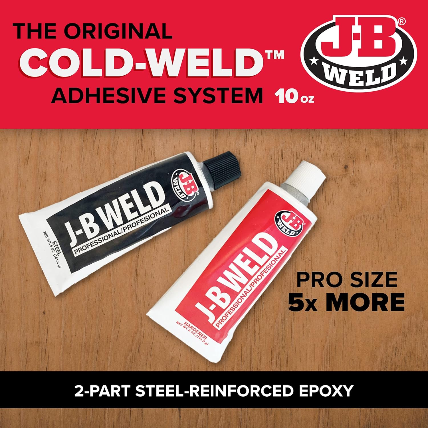 J-B WELD J-B Weld 8281 Professional Size Steel Reinforced Epoxy - Hardener and Steel Pack - 10 oz - 4 Pack