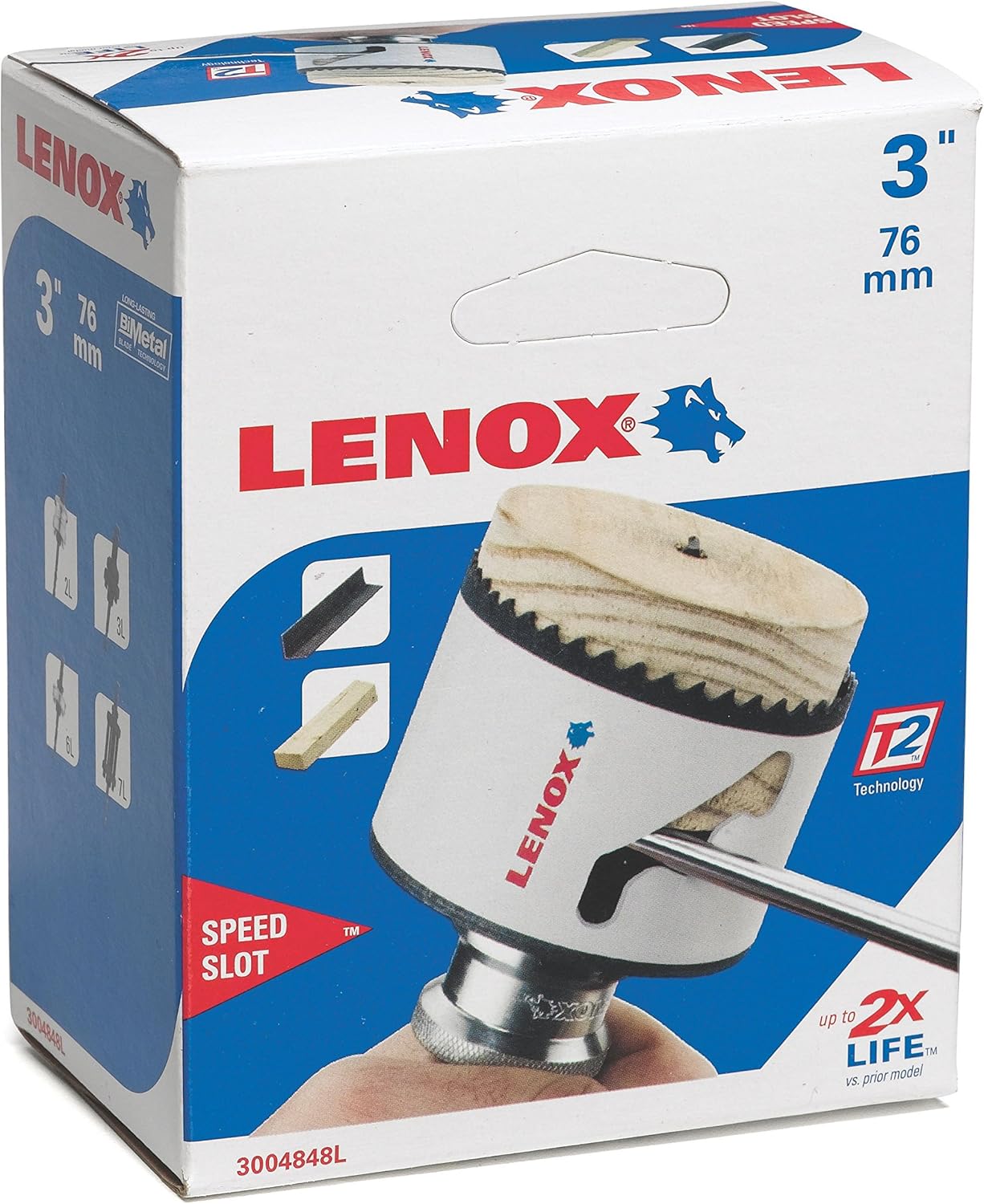 LENOX Lenox 3004848L Bi-Metal Speed Slot Hole Saw T3 Technology 3 Inches