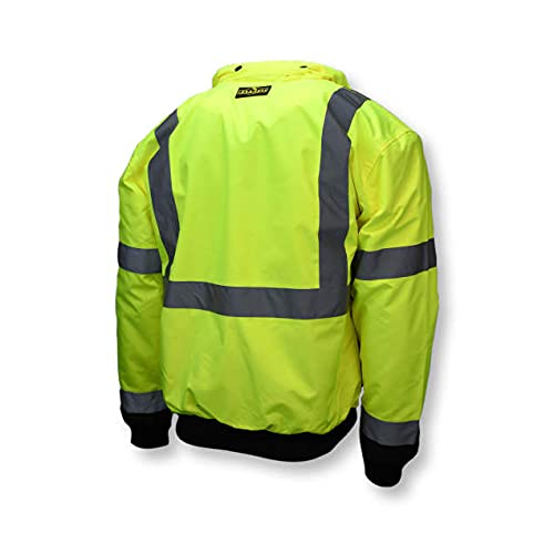 RADIANS Radians SJ110B-3ZGS-5X Two-in-One High Visibility Bomber Safety Jacket 5X-Large Safety Green