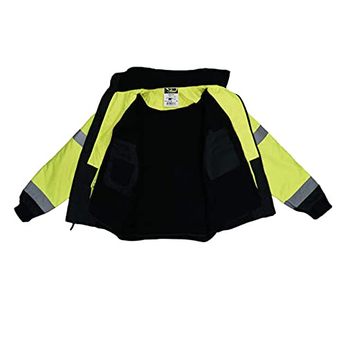 RADIANS Radians SJ110B-3ZGS-5X Two-in-One High Visibility Bomber Safety Jacket 5X-Large Safety Green