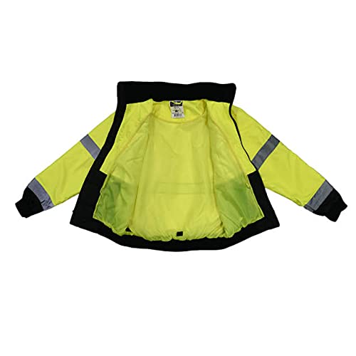 RADIANS Radians SJ110B-3ZGS-5X Two-in-One High Visibility Bomber Safety Jacket 5X-Large Safety Green