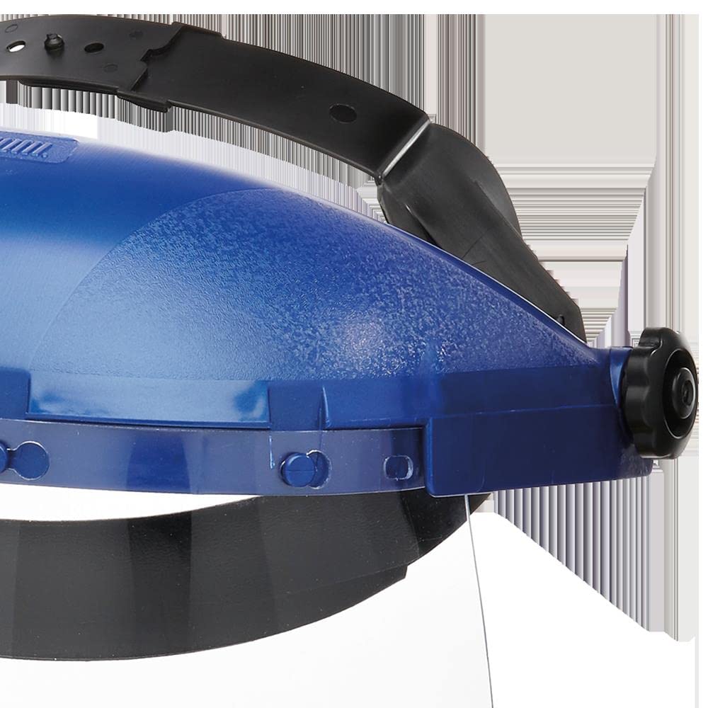SELLSTROM Sellstrom S39110 Single Crown Safety Face Shield with Ratchet Headgear Clear Tint Uncoated 8x12x0.04