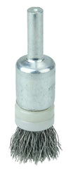 WEILER Weiler 11110 Wire Size 302 Stainless Steel Banded Solid End Stem-Mounted Crimped Wire End Brush