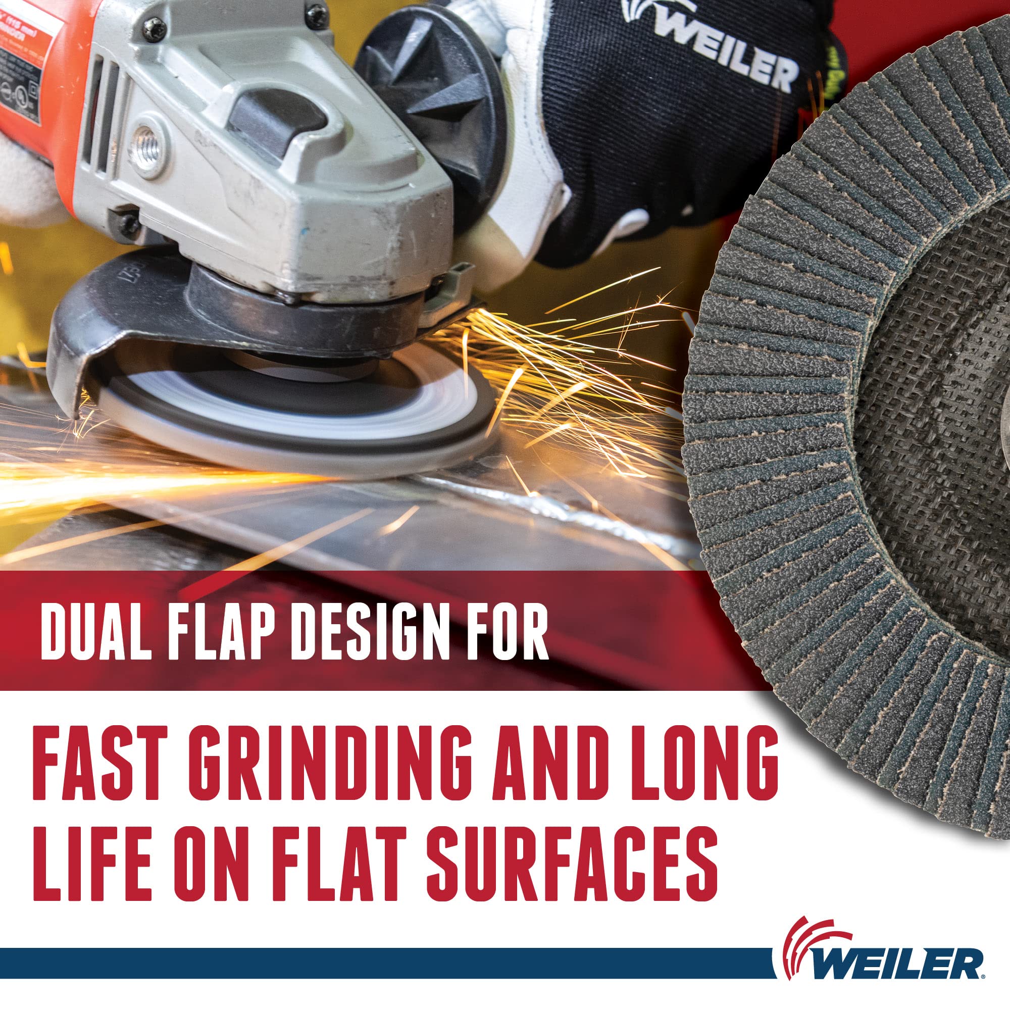 WEILER Weiler 50649 6 Inch Tiger Disc Abrasive Flap Disc Conical 40 Grit 7/8 Arbor