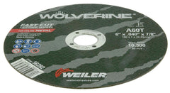 WEILER Weiler 56282 Wolverine 7/8 Arbor 0.040 Thickness 6 Diameter A60T Grit Type 1 Large Reinforced Wheel