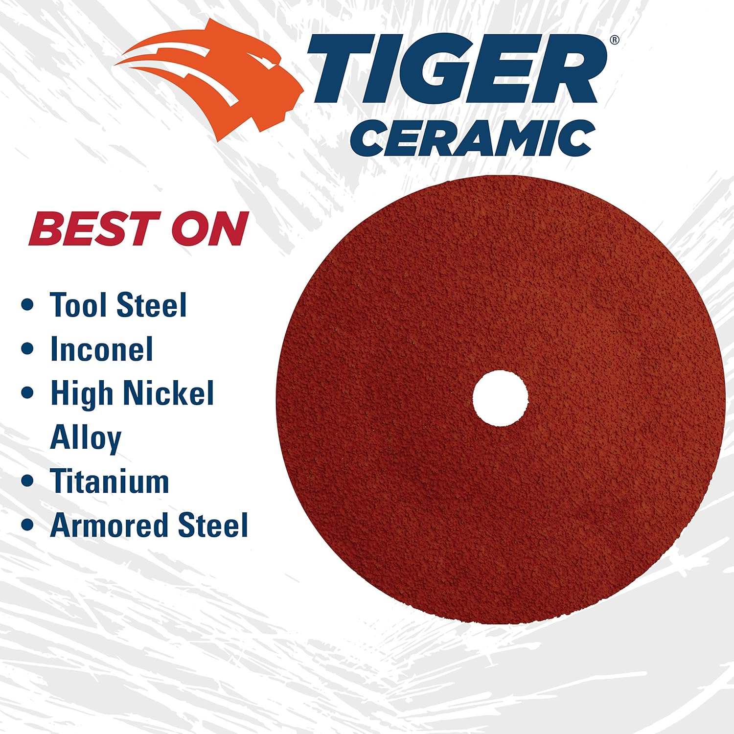 WEILER Weiler 69865 Tiger Ceramic Alumina Resin Fiber Sanding & Grinding Disc 7 Diameter 36 Grit 7/8 Arbor Hole Pack of 25