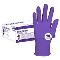 KIMBERLY-CLARK Kimtech 55084 Purple Nitrile Exam Gloves, Powder-Free, 9.5 inches, X-Large, Box of 90