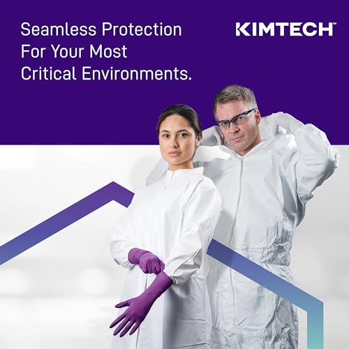 KIMBERLY-CLARK Kimtech 55084 Purple Nitrile Exam Gloves, Powder-Free, 9.5 inches, X-Large, Box of 90