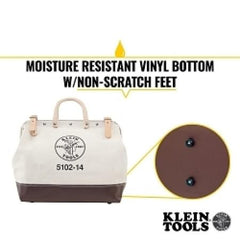 KLEIN TOOLS Klein Tools 5102-14 Canvas Tool Bag 14-Inch