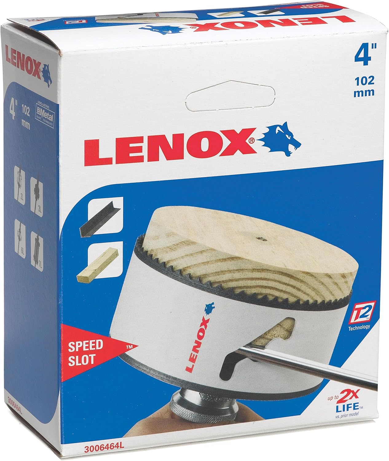 LENOX Lenox 3006464L Bi-Metal Speed Slot Hole Saw 4 inch T3 Technology