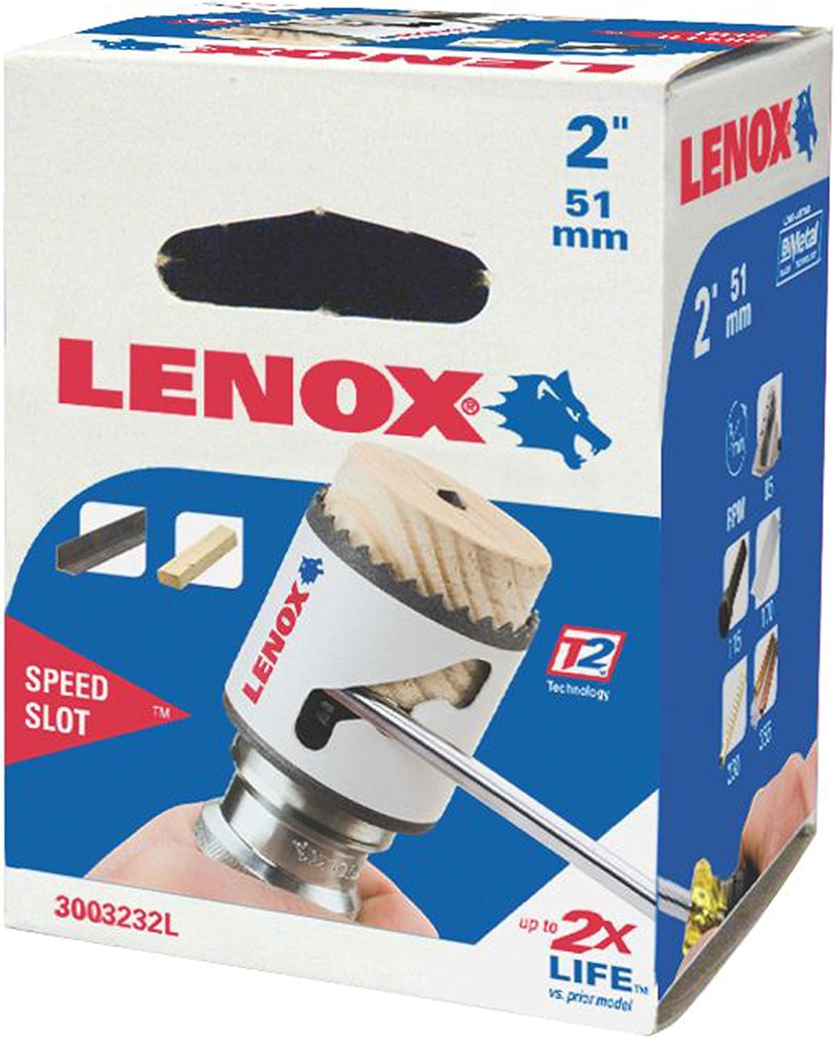 LENOX Lenox 3003232L Bi-Metal Speed Slot Hole Saw T3 Technology 2 inch 51mm