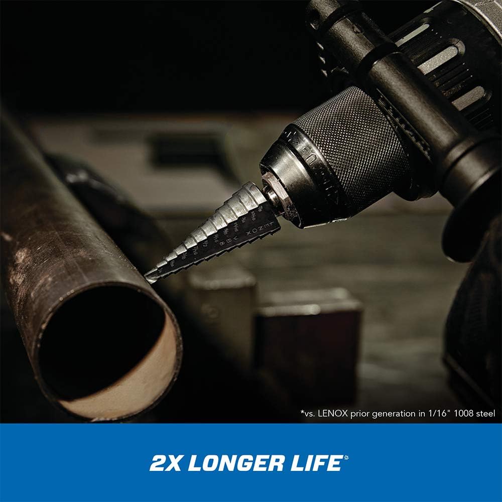 LENOX Lenox 30908VB8 Vari-Bit Step Drill Bit 3/16-7/8 inches 12 Steps