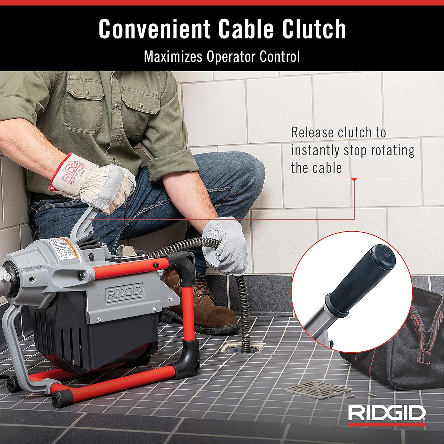RIDGID RIDGID 66497 K-60SP-SE 120-Volt Compact Sectional Drain Cleaning Machine Kit with 7/8 x 75 Cable and Attachments