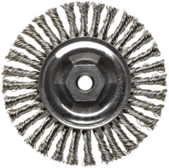WEILER Weiler 13135 Dualife 4 Diameter Stainless Steel Stringer Bead Twist Knot Wire Wheel Brush