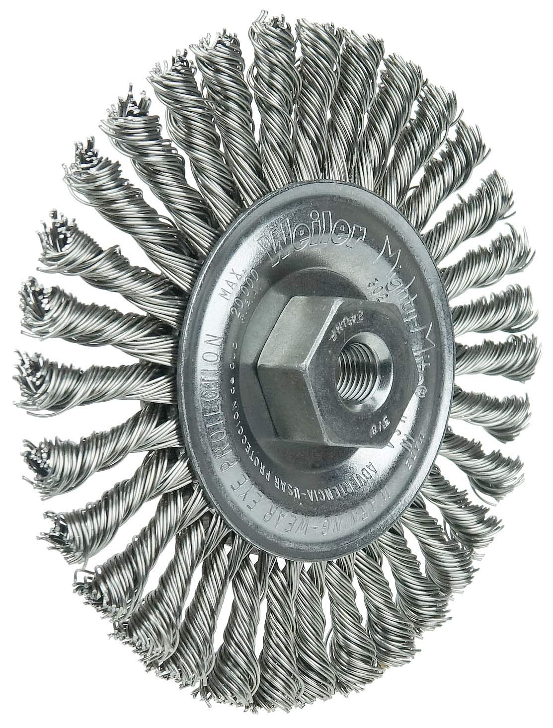 WEILER Weiler 13135 Dualife 4 Diameter Stainless Steel Stringer Bead Twist Knot Wire Wheel Brush