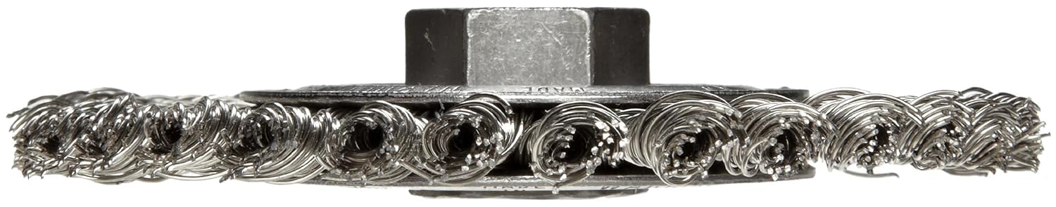 WEILER Weiler 13135 Dualife 4 Diameter Stainless Steel Stringer Bead Twist Knot Wire Wheel Brush