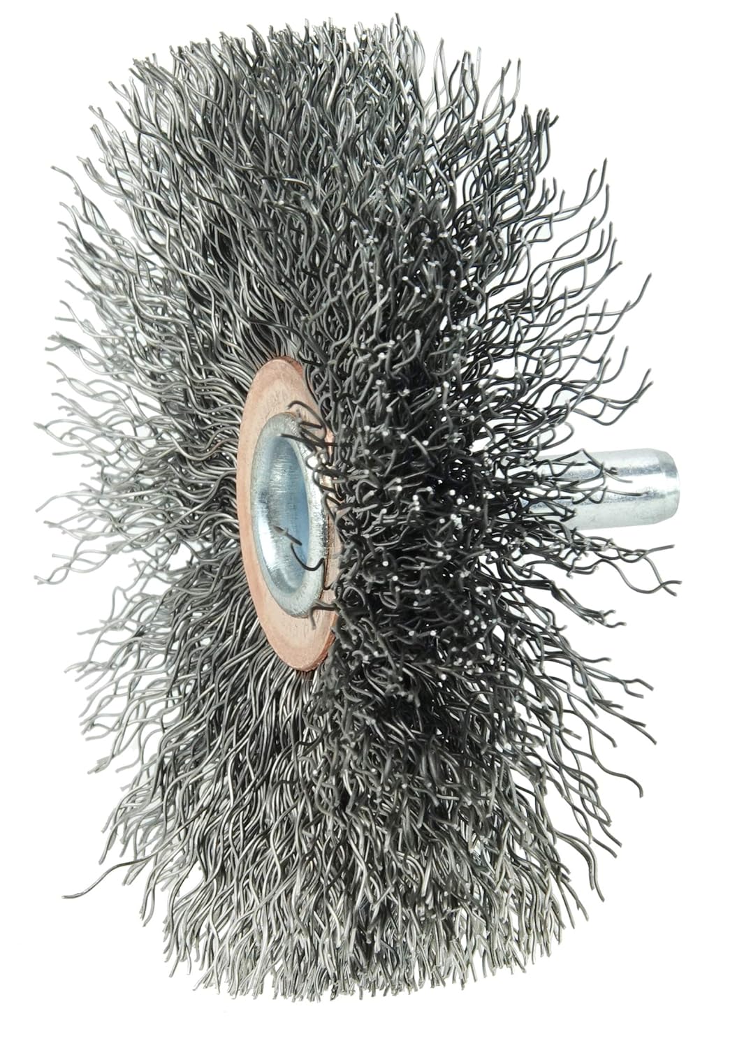 WEILER Weiler 17616 3 Narrow Face Stem-Mounted Crimped Wire Wheel .0118 Steel Fill 1/4 Stem Made in the USA