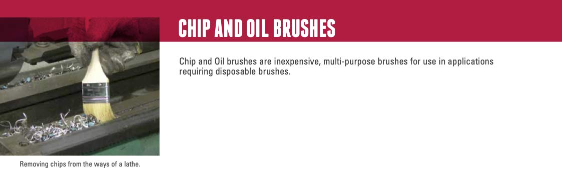 WEILER Weiler 40066 Chip And Oil Brush 1 Inch Width 1-1/2 Inch Trim Length White Bristle Wood Handle