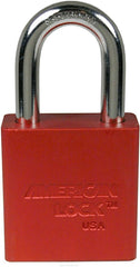 AMERICAN LOCK American Lock A1106RED Red Lockout Padlock, Keyed Different, Aluminum Body, 1-1/2 in Shackle