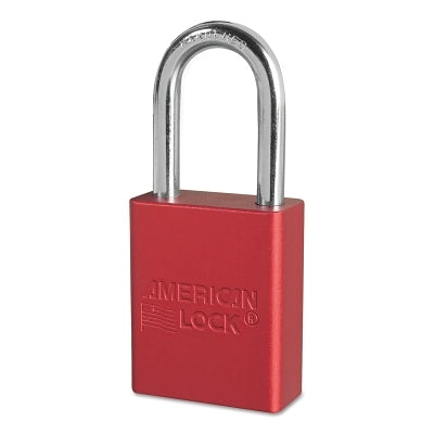 AMERICAN LOCK American Lock A1106RED Red Lockout Padlock, Keyed Different, Aluminum Body, 1-1/2 in Shackle