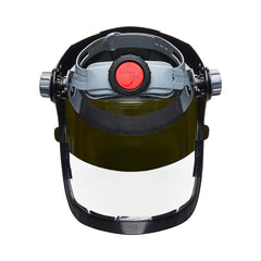 Jackson Safety 14233 QUAD500 Face Shield with Shade 8 IR Flip Visor, Ratcheting, Clear Tint, Anti-Fog, Black