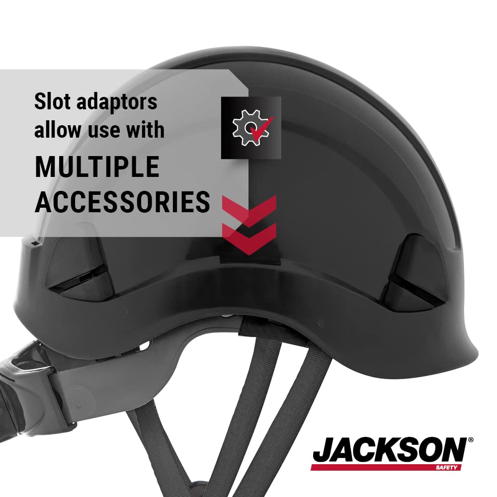 JACKSON SAFETY Jackson Safety 20907 CH-300 Climbing Industrial Hard Hat Non-Vented 6-pt Suspension Black Large