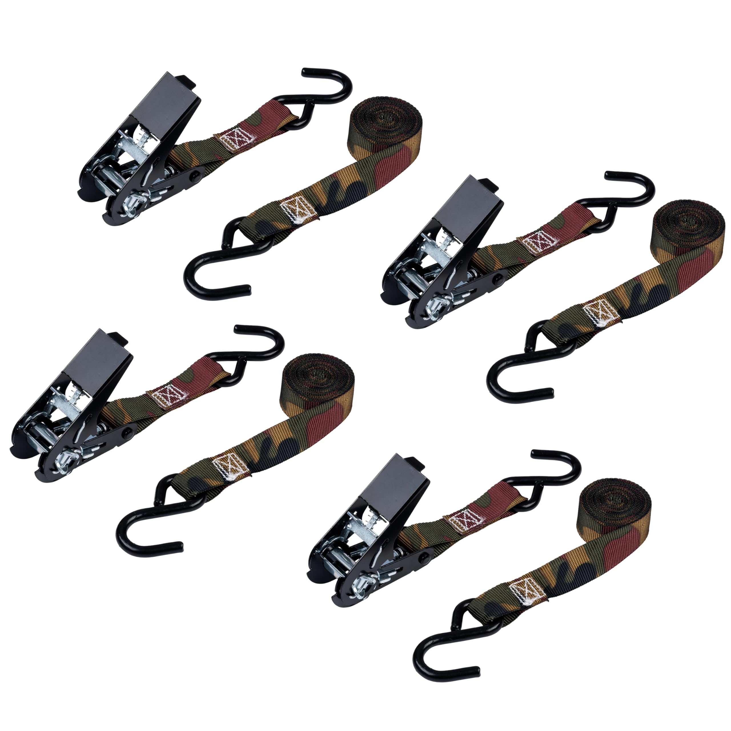 KEEPER Keeper 03508-V Camo 4PK 8' Ratchets 400 lbs Working Load Limit