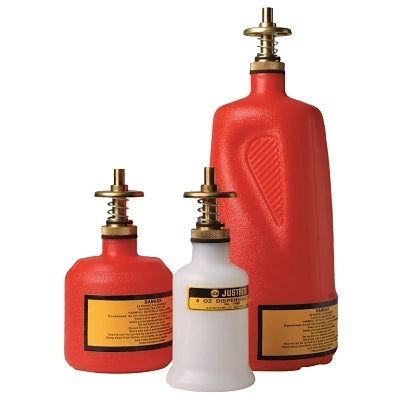 JUSTRITE Justrite 14004 8 oz Capacity, 5 1/2 H, 3 1/8 O.D High-Density Polyethylene Red Dispenser Can