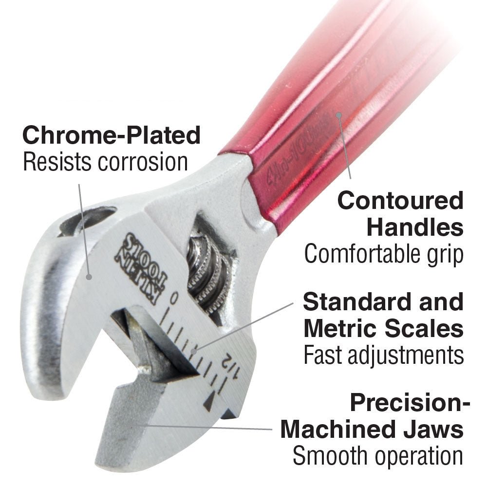 KLEIN TOOLS Klein D507-10 Adjustable Wrench Extra Capacity 10-Inch