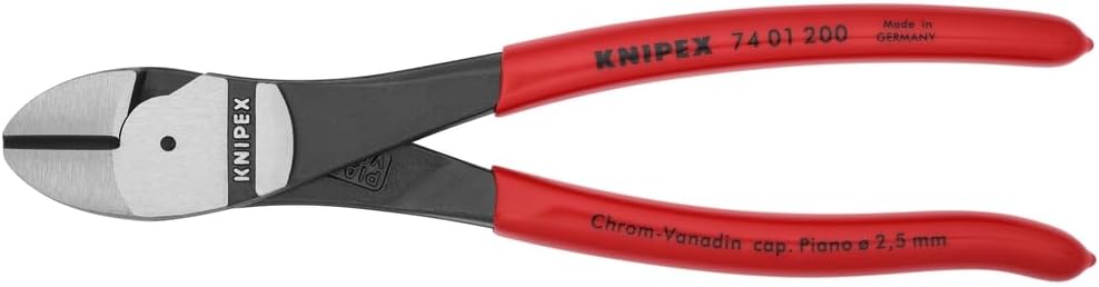 KNIPEX Knipex 74 01 200 High Leverage Diagonal Cutters 8 Inch Plastic Coating