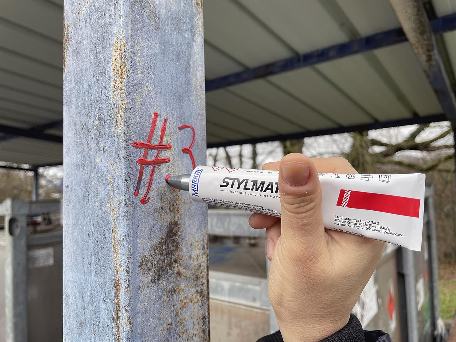 MARKAL Markal 96652 StylMark White Tube Marker for Rough, Oily, and Wet Surfaces