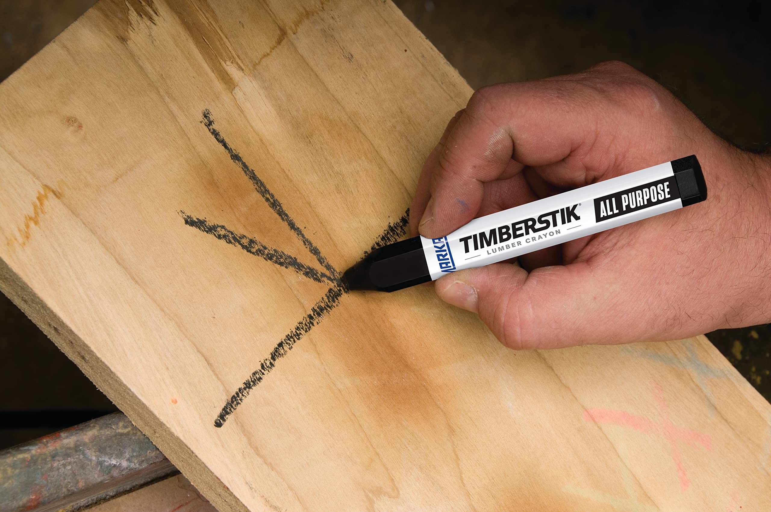 MARKAL Markal 80355 Timberstik All Purpose Lumber Crayon Wax Based 12 Pack Blue Weather and Fade Resistant