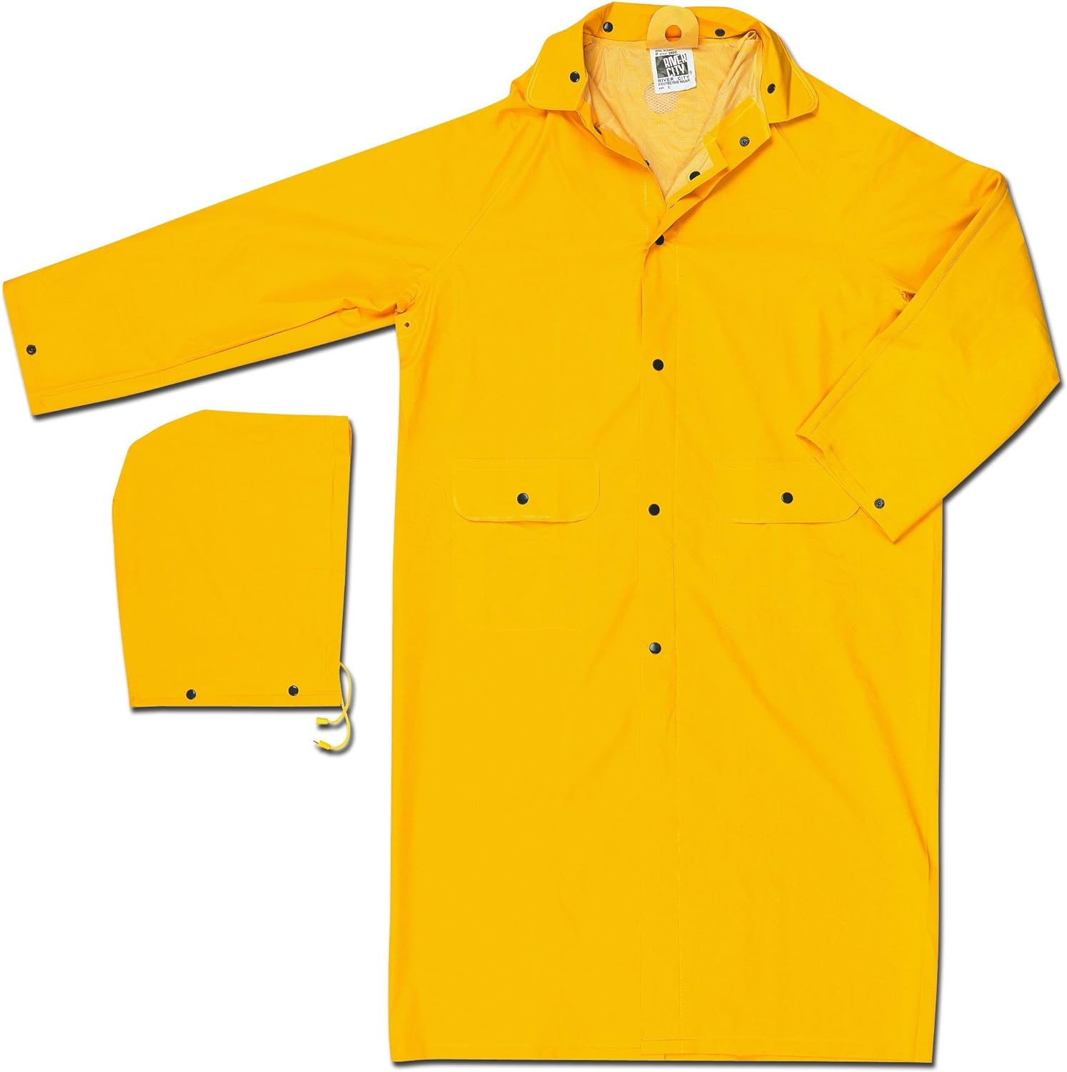 MCR SAFETY MCR Safety 200CL Classic Raincoat Unisex Yellow Large Detachable Hood