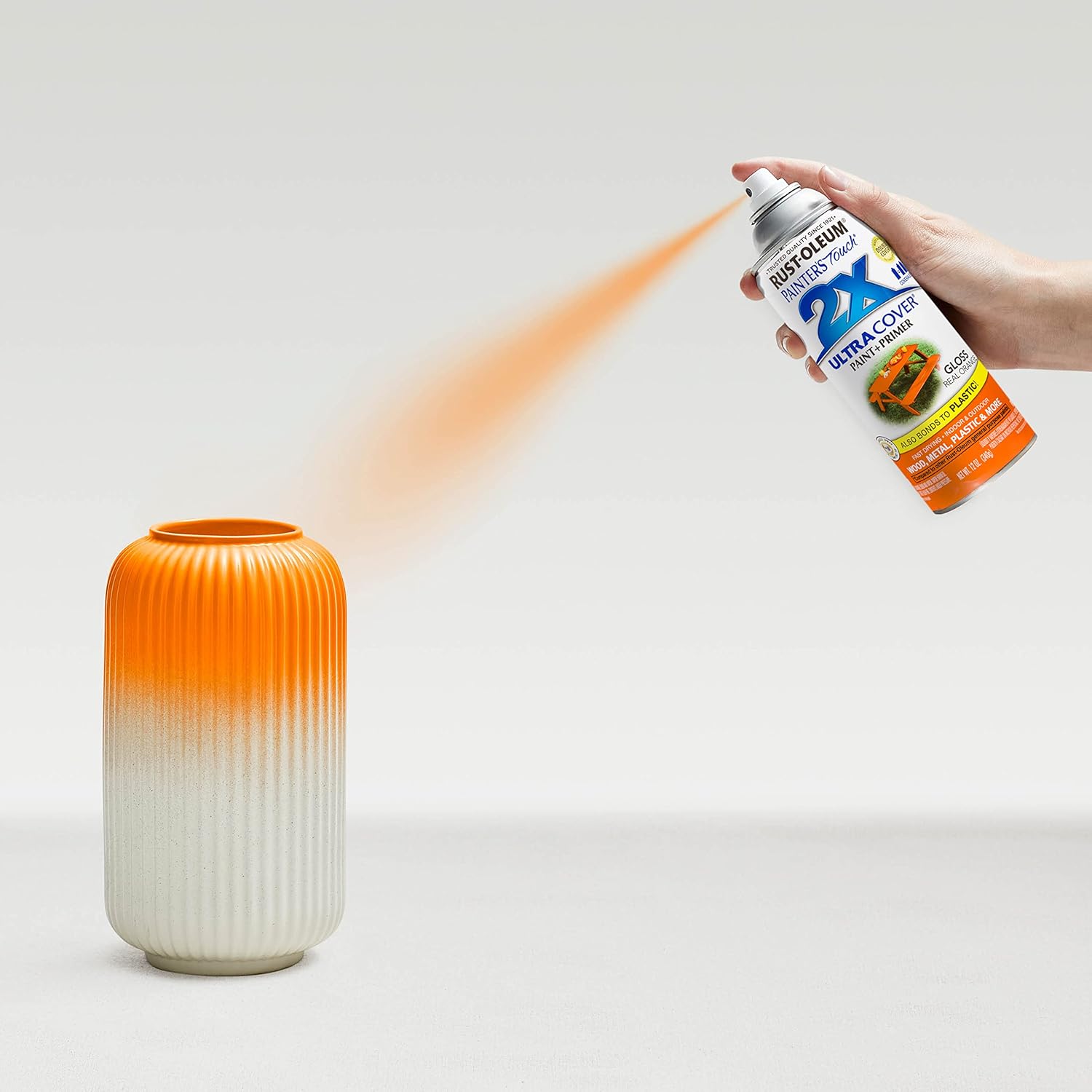RUST-OLEUM Rust-Oleum 334043 Painter's Touch 2X Ultra Cover Spray Paint 12 oz Gloss Real Orange