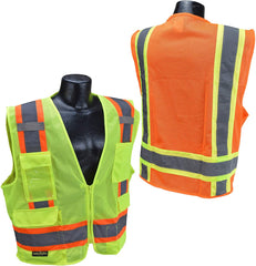 Radians SV6-2ZGM-5X Two Tone Class 2 Surveyor Polyester All Mesh Vests with Contrasting Trim Green 5X-Large