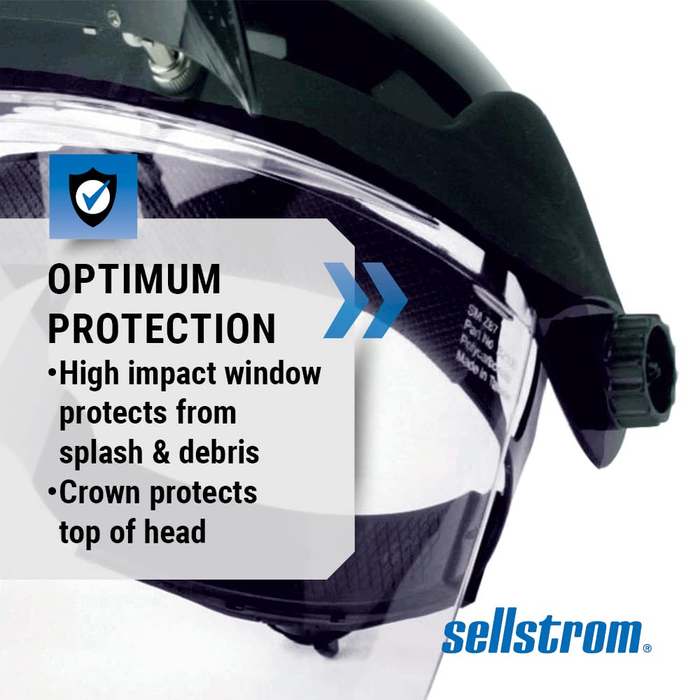 SELLSTROM Sellstrom S32151 DP4 Series Multi-Purpose Faceshield, Flip-Up IR Window & Ratcheting Headgear, AF/Clear, Shade 5 IR, 9 in H x 12.125 in L
