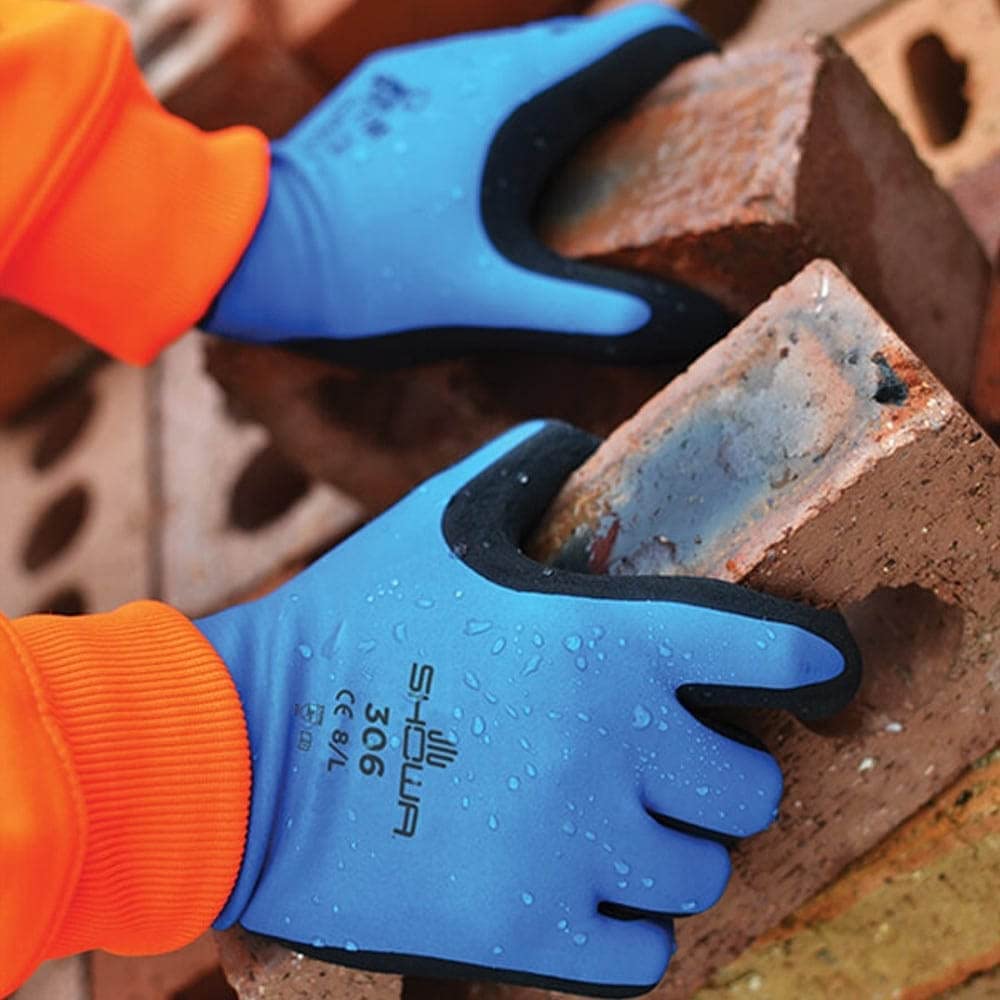 SHOWA SHOWA 306XL-09 Natural Rubber Latex Waterproof Breathable Work Gloves, X-Large (Pack of 12 Pair)