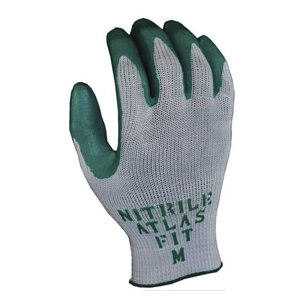 SHOWA SHOWA 350S-07 Atlas 350 Fit Palm Coating Nitrile Glove, 10-Gauge Seamless Knitted Liner, Small (Pack of 12 Pairs)