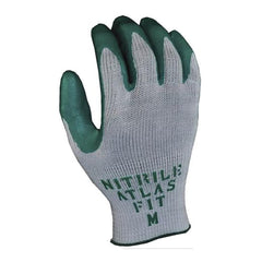 Showa 350M-08 Atlas Fit 350 Nitrile-Coated Gloves Medium Gray/Green