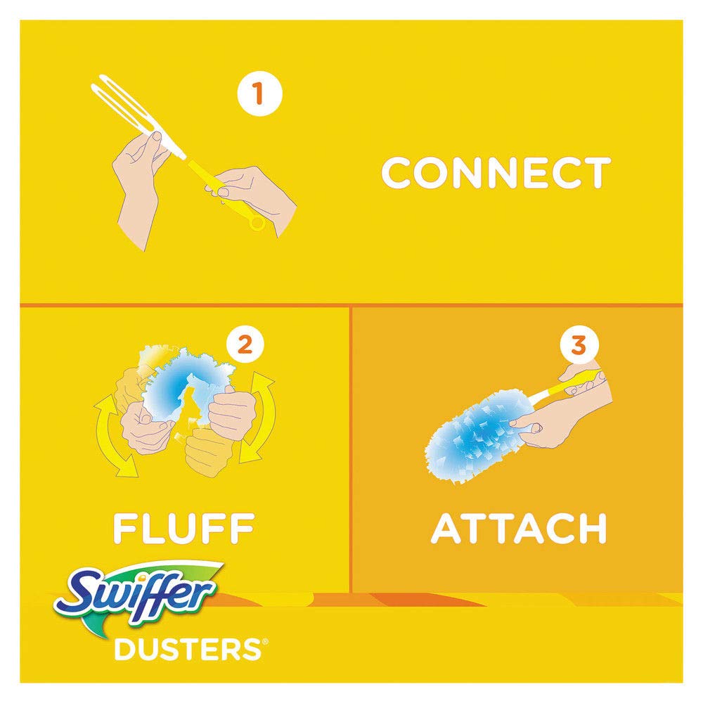 SWIFFER Swiffer 11804 Dusters Starter Kit Dust Lock Fiber 6 Handle Blue Yellow 6/carton