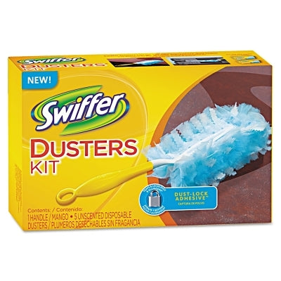 SWIFFER Swiffer 11804 Dusters Starter Kit Dust Lock Fiber 6 Handle Blue Yellow 6/carton