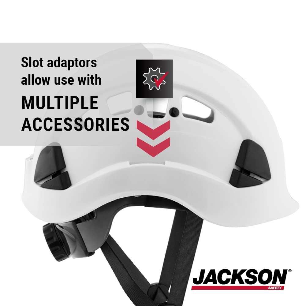 JACKSON SAFETY Jackson Safety 20920 Vented Hard Hat Industrial Climbing Style 6-pt Suspension (Multiple Colors) White Medium